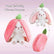 Strawberry Bunny Plush Toy Soft Kawaii Perfect for Cuddling Gifting or Decorating Your Bed Shelf Ultra Soft Fabric - Stuffed Animal Cute Strawberry Bunny Plush Toy Soft Kawaii Stuffed Animal Gift for Kids Girls Hug Pillow Bed comfort gifts