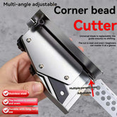 Multi-Angle Adjustable Corner Bead Cutter, Stainless Steel Drywall Angle Trim Cutting Tool for 45° Standard Chamfer, Portable Handheld Perforated Corner Strip Cutter with Replaceable Blade