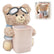 Cute Bear Tissue Holder and Trash Can, 2 in 1 Car Tissue Box, Multifunctional Creative Animal Paper Box for Car and Home