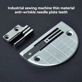 Anti-Wrinkle Needle Plate & Feed Dog Set for Industrial Flat Sewing Machines, Thin Fabric Smooth Sewing Replacement Parts, Precision Flat Teeth Sew Accessories for Silk, Chiffon, Linen & Light Cloth