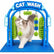 Cat Car Wash Grooming Station, Full Body Self Grooming Arch with Massage Brushes, Cat Scratcher & Loose Fur Remover, Interactive Indoor Cat Toy