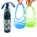 ilicone Coaster and Mesh Bottle Bag Set, Reusable Non Slip Coasters with Stretch Carrier for Home, Travel, Outdoor Parties