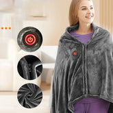USB Heated Blanket Shawl,Wearable Electric Blanket with 3 Heating Levels Heated Electric Throw Blanket,Wearable Portable Throw Poncho Wrap for Shoulder and Neck, Machine Washable, 59x 33.5inch, Grey