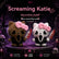 Screaming Kitty Halloween Figurine Keychain, Cute Spooky Ghost Face Cat Pendant Ornament, Gothic‑Style Desktop Decoration, 2‑Color Collectible Gift for Halloween Party