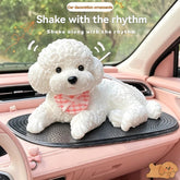 Cute Teddy Dog Silicone Squeeze Toy Car Dashboard Decor Ornament