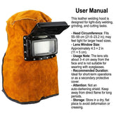 Welding Helmet Mask with Flip Open Lens, Leather Welding Hood Grinding Protective Gear Work Cap Head Face Neck Shield, Flame & Heat Resistant, Dust Resistant, Breathable