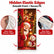 Christmas Door Cover - Santa & Reindeer Stretch Fabric Door Banner with 4-Side Elastic Edges, DIY Door Handle Cutout, Slip-On Front Door Holiday Decor