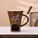 Chocolate Heating Cup 150ML, Christmas Ceramic Mug, Chocolate Melter with Fork, Cheese Fondue Cup, Couple Christmas Gift