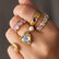 18K Gold Plated Stackable Ring Set | Tarnish Free Heart Crystal Pearl Rings