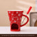 Chocolate Heating Cup 150ML, Christmas Ceramic Mug, Chocolate Melter with Fork, Cheese Fondue Cup, Couple Christmas Gift
