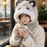 Women Girls Fluffy Moving‑Ear Cat Winter Hat, Lovely Plush Animal Headwear
