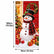 Christmas Door Cover - Santa & Reindeer Stretch Fabric Door Banner with 4-Side Elastic Edges, DIY Door Handle Cutout, Slip-On Front Door Holiday Decor