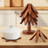 Vertdens Wooden Trivets for Hot Dishes, Hot Dish Coaster with Tree-Shaped Wood Collapsible Hot Pad Trivet Tree for Restaurant, 4 Wooden Trivet + 1 Stand（Walnut Wood）