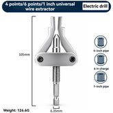 Electric Drill Driven Broken Pipe Thread Extractor, 1/2" 3/4" 1" Universal Broken Nipple Remover, Expanding Gripping Broken Faucet Angle Valve Thread Removal Tool for PPR PVC Plastic Water Pipe Plumbing Repair