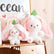 Strawberry Bunny Plush Toy Soft Kawaii Perfect for Cuddling Gifting or Decorating Your Bed Shelf Ultra Soft Fabric - Stuffed Animal Cute Strawberry Bunny Plush Toy Soft Kawaii Stuffed Animal Gift for Kids Girls Hug Pillow Bed comfort gifts