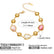 18K Gold Plated Colorful Glass Stone Station Necklace | Bezel Set Layered Beaded Chain  >