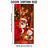 Christmas Door Cover - Santa & Reindeer Stretch Fabric Door Banner with 4-Side Elastic Edges, DIY Door Handle Cutout, Slip-On Front Door Holiday Decor