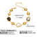 18K Gold Plated Colorful Glass Stone Station Necklace | Bezel Set Layered Beaded Chain  >