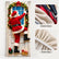 Christmas Door Cover - Santa & Reindeer Stretch Fabric Door Banner with 4-Side Elastic Edges, DIY Door Handle Cutout, Slip-On Front Door Holiday Decor