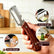 3-in-1 Stainless Steel Veggie Peeler with Wooden Handle - Food Veggie Cutter, Fruit Slicer Handheld, Bottle Opener, Non-Slip Grip, Rust-Proof Blade, Compact Portable Kitchen Utensils for Camping, Travel