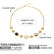 18K Gold Plated Colorful Glass Stone Station Necklace | Bezel Set Layered Beaded Chain  >