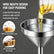 Stainless Steel Filter Funnel, 304 Stainless Steel Kitchen Funnel with Detachable Filter Mesh & Handle, for Transferring Liquid, Oil, Juice & Jam - Dishwasher Safe