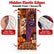 Christmas Door Cover - Santa & Reindeer Stretch Fabric Door Banner with 4-Side Elastic Edges, DIY Door Handle Cutout, Slip-On Front Door Holiday Decor