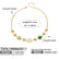 18K Gold Plated Colorful Glass Stone Station Necklace | Bezel Set Layered Beaded Chain  >