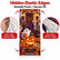 Christmas Door Cover - Santa & Reindeer Stretch Fabric Door Banner with 4-Side Elastic Edges, DIY Door Handle Cutout, Slip-On Front Door Holiday Decor