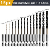 Hex Shank Twist Drill Bit Set Wood Metal Hole Cutter Core Drilling Tool Cobalt Drill Bits 2/3/4/5/6/7/8/9/10/12mm (Color : /, Size : 15pcs Set)