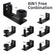 HARDWARE Barn Door Floor Guide Black, 8 in 1 Adjustable Rollers, Sliding Guides Floor Mount, Flush Bottom Design, 2 Pack