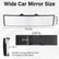 Panoramic Clip-On Rearview Mirror, Universal 11.81in Interior Clip-on Wide Angle Mirror, Anti-Glare HD Glass Rear View Mirrors, Reduce Blind Spots, No Distortion, Fits All Cars