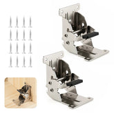 4 Pack Folding Brackets 0°-90°-180° Self-Lock Hinge with Screws | Heavy-Duty Folding Table Legs Quick-Install Extension Foldable, for Table/Bed/Desk Legs