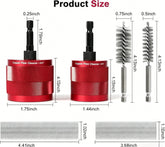 1/2" & 3/4" & 1" Copper Pipe Cleaner Set for Drill, with 1/4" Hex Shank & 9Brush Blades Plumbing Tools for Removing Rust, Stains & Paint from Copper & Metal Pipes (red)