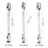 3-Piece Flex Head Socket Wrench Set 8-14mm, Double Swivel 12-Point Box End, 180° Rotating CR-V Steel, Low Profile Tools for Tight Spaces, Auto Repair & Grease Fitting Access