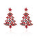 Glitter Christmas Tree Dangle Earrings Dainty Rhinestone Enamel Christmas Drop Earrings Holiday Party Jewelry for Women