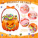 Halloween Treat Bags with Handles, Pumpkin Plastic