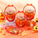 Halloween Treat Bags with Handles, Pumpkin Plastic