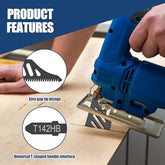 T142HB T-Shank Jigsaw Blades 10-Pack, 112mm 11TPI High Carbon Steel Jig Saw Blade for Flush Cut & Deep Wood Cutting, Compatible with Bosch, Dewalt