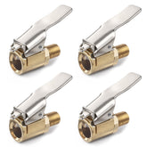 Tire Air Chuck with Clip Adapter, Brass Locking Auto Inflator Hose Nozzle, Universal Fit for All Vehicles