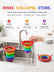 Rainbow Collapsible Kitchen Sink Strainer Basket Cute Removable Monster Multi Layer Expandable Food Drainage Basket Catcher Plastic Filter Stopper Water Drainer