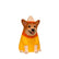 Lighted Candy Corn Corgi Dog Halloween Blow Mold Statue Decor