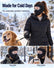 Winter Face Mask with Detachable Goggles, Windproof Thermal Fleece Lined Full Face Cover Soft Coverage Frosty Warm Ski Hood for Adults Men Women Motorcycle Riding Cycling Snowboarding Hiking 2027