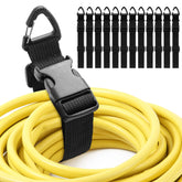 12 Pack Adjustable Extension Cord Holder Straps,Black 17 In Extension Cord Organizer for Garage Organization, Heavy Duty Triangle Clips, Storage Hanger for Men Workshop Management