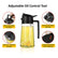 Oil Sprayer and Dispenser for Cooking- 2 x 16 oz Pack, Olive Green Glass to Preserve Fresh Oil, Suitable for Air Fryer, Roasting, Grilling, Barbecue, and Salad.