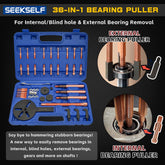 36-in-1 Bearing Puller Set, Inner Bearing Puller Separator Kit, Blind Hole Bearing Removal Tool Bearing Disassembly Gear Puller, Blue