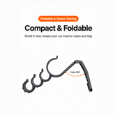 Foldable Car Seat Headrest Hook, 180° Folding Multi-Hook Organizer for Bags, Umbrellas and Fishing Rods
