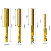 2-in-1 Hexagonal Shank Brazing Dry Drilling Specialized Hole Opener, 2-in-1 Hexagonal Shank Brazing Hole Opener - Drill Through Tough Surfaces, for Electricians, Plumbers (Gold, 4Pcs/6+8+10+12mm)