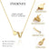 Heart Initial Necklace for Women Teen Girls 14K Gold Plated A-Z