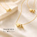 Heart Initial Necklace for Women Teen Girls 14K Gold Plated A-Z